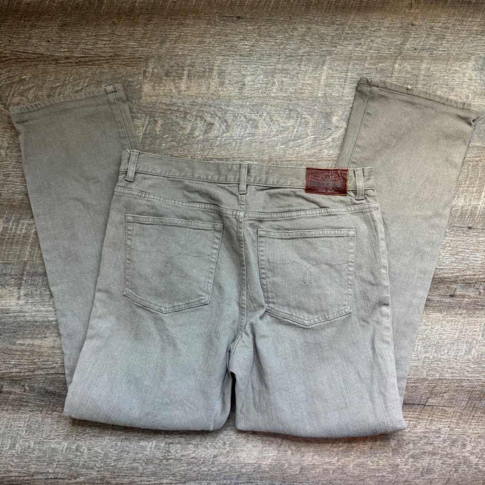 Lauren Ralph Lauren Jeans Co Straight Leg Jeans 12 Regular Taupe Gray Stretch